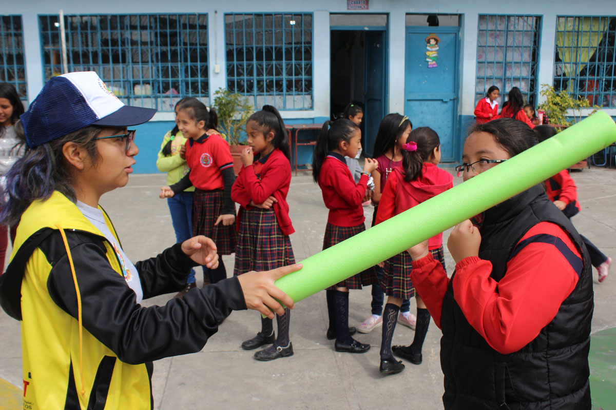 Children participate in a boxing activity.