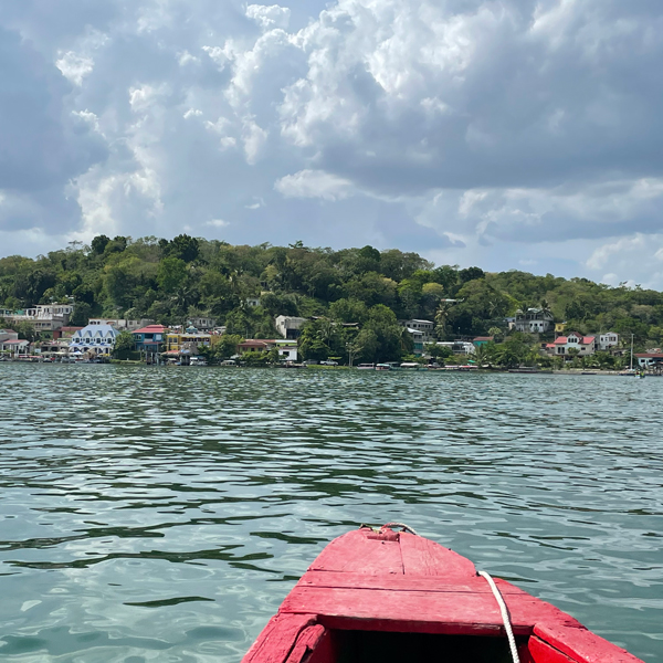 Boat ride to visit a partner in Petén, Guatemala