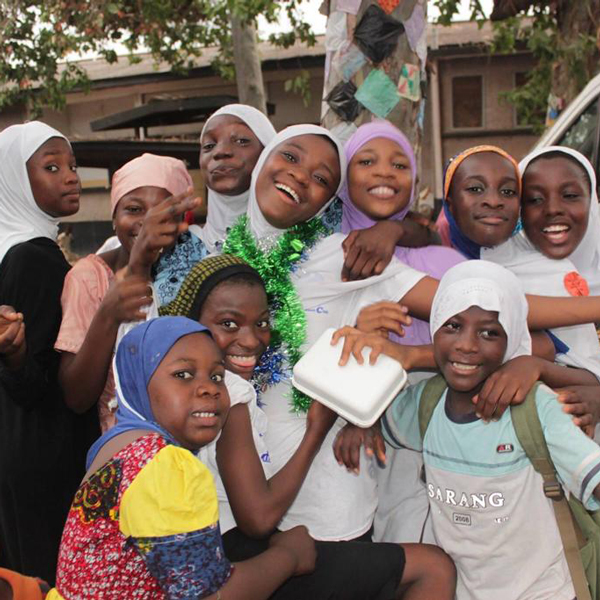 Girls in Ghana celebrating