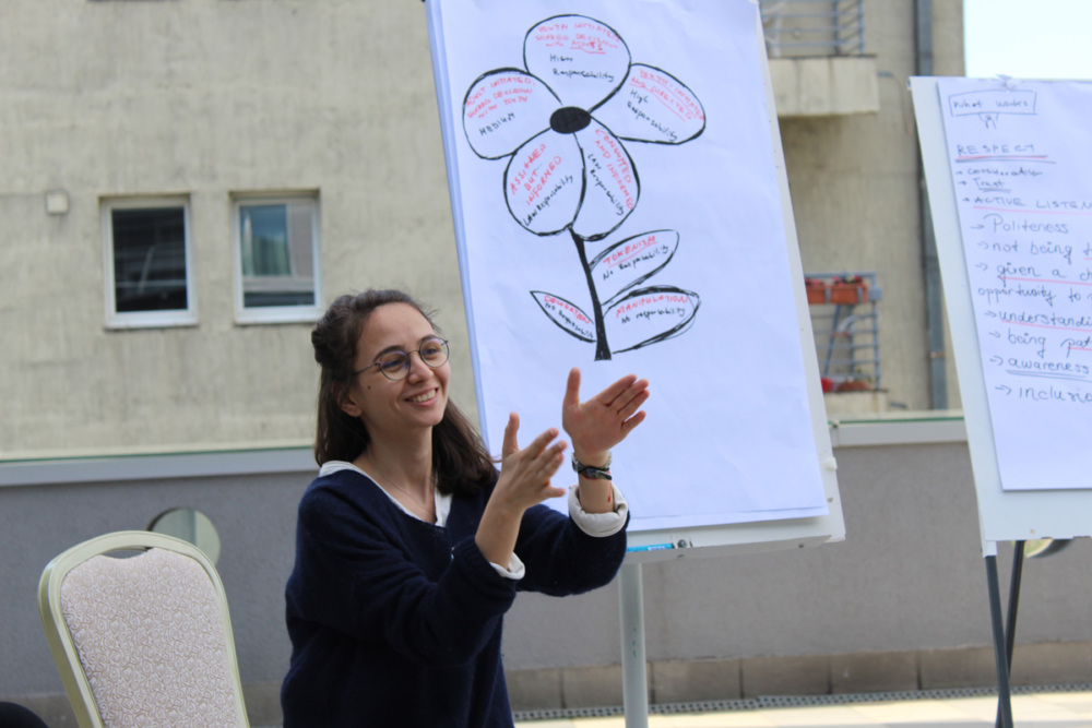 A flower diagram depicting different levels of youth participation