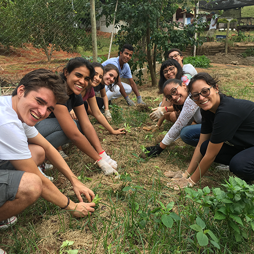 Young people learning about climate conservation.